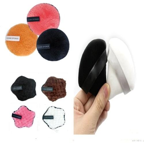 2pcs Black & White Triangle Velvet Powder Cosmetics Puff Mini Sponge For Face Soft Sponge Base Powder Puffs Make up Tool