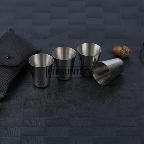 200PCS Stainless Steel 30ml Bar Beer Cups Mini Wine Cocktail Protable Measure Mugs Bar Drinking Tool