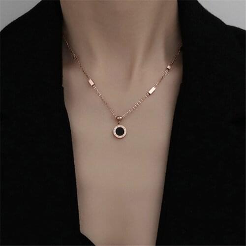 316L Stainless Steel New Fashion Jewelry Vintage Round Double-sided Pattern Charms Chain Choker Necklaces Pendants For Women