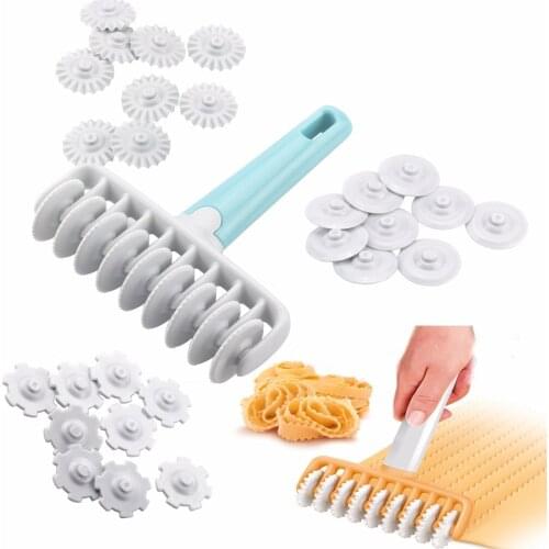 37pcs/set Kitchen Baking Tool Fondant Ribbon Cutter, 4 Different Gears Embosser Set Noodle Dough Cutter Pastry Tools for cake