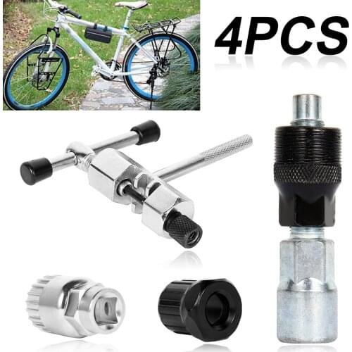 4pcs Multifunction Bicycle Repair Tool Kits Chain Cutter Bottom Bracket Remover Freewheel Crank Puller MTB Removal Tools