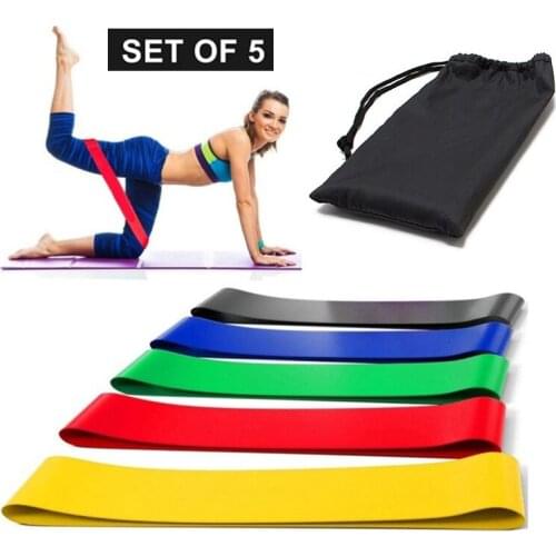 5PCS/set Yoga Resistance Bands Loop Training Workout Flexbands Elastic Bands For Fitness Stretching Home Exercise Equipment