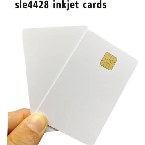 500PCS/Lot Printable Blank Contact PVC Smart IC Card with Sle/FM4428 Chip For Epson/Canon Inkjet Printer