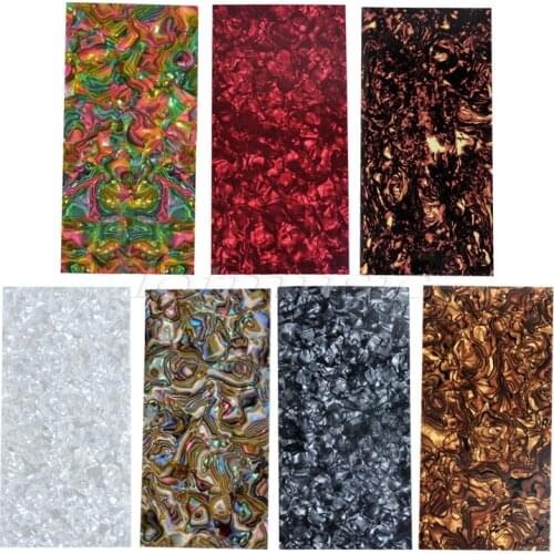 7Pcs Celluloid Guitar Head Veneer Shell Inlay 1.5mm Thick 7.83