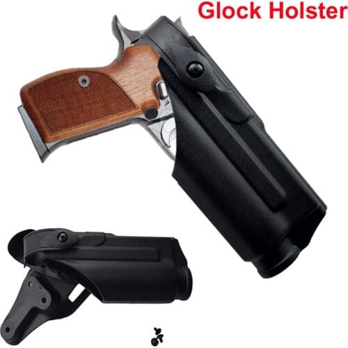 Glock Pistol Accessories Gun Case Right Hand Belt Holster With Flashlight For Glock 17 19 22 23 31 32
