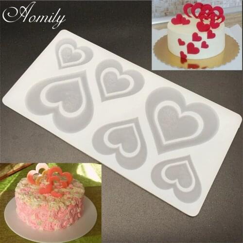 Aomily Creative Double Heart Rose Silicone Chocolate Mould Cake Decorating Tools Cupcake Cookies Silicone Mold Muffin Pan Baking