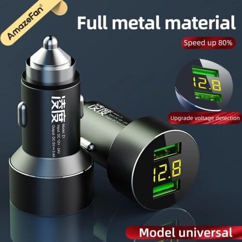 AmazeFan USB Car Charger For iPhone 11 Pro Max Xiaomi Huawei Fast Car Phone Charger