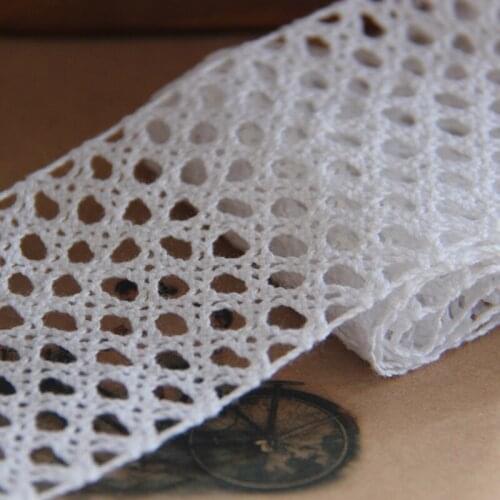 10yards/20yards/30yards/50yards 6.5cm Width White Cotton Lace Ribbon DIY Handmade LACE TRIMS Garment Accessories