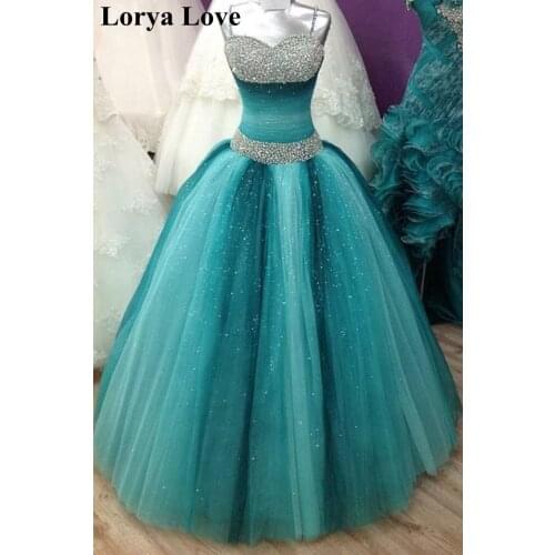 Beading Crystal Ball Gown Maxi Prom Dresses 2020 Women Party Night Fluffy Sequin Vestidos Gala Robes Elegant Tulle Evening Gowns