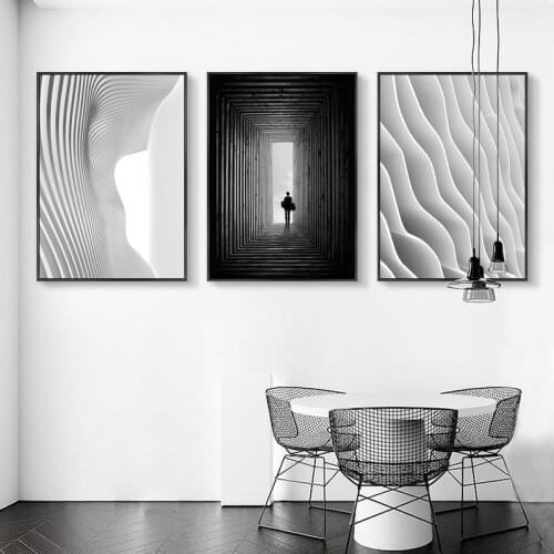 Black White Minimalism Canvas Painting Morden Wall Art Picture Abstract Canvas For Living Room Decor Nordic Canvas Painting