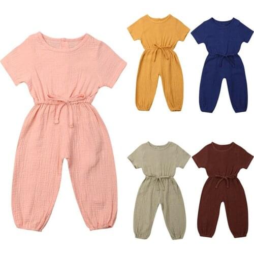 Candy Color Newborn Baby Girls Boy Clothing 100%Cotton Romper Baby Long Jumpsuit Clothes 6M-3Y