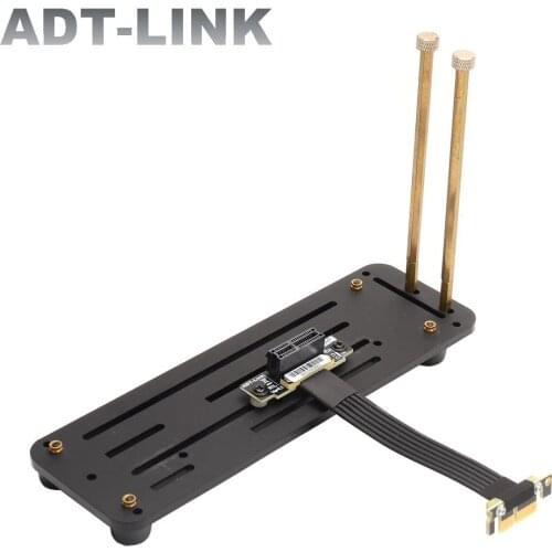 Dual 90 Degree PCIe 4.0 x1 To x1 Riser Ribbon Extender PCI Express4.0 1x Graphics Card Extension Cable Vertical GPU With Bracket