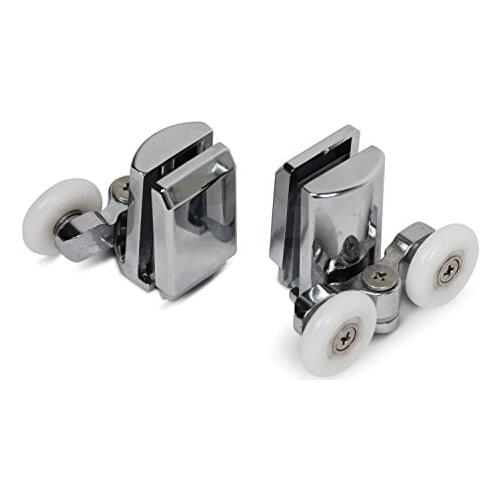 Stainless Steel Shower Door Twin Rollers Runners Set of 4 Top Bottom