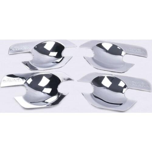 FUNDUOO For Nissan Navara Frontier D40 4 Door 2005-2013 New Chrome Side Door Handle Cover Bowl Trim Sticker Car Accessories