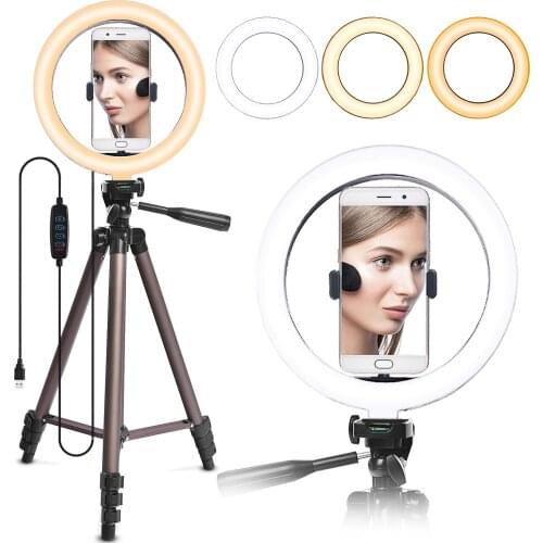 Fusitu Professional 10 inch Ringlight Led Selfie Ring Light With Tripod Stand Ring Lamp For Phone Tik Tok Camera Photography