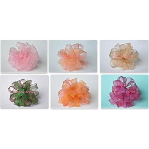 [IuBuFiGo] 168 Color sell New snow yarn riband Sheer Satin Ribbon Gift Packing 400yard/roll 1/4" 6mm