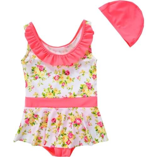 Vivo-biniya 2 piece Set Girls Baby Swimming Suit Beach Suit Skirt Pink Swimwear Kids Swimsuit UPF50+ Sun UV Protection