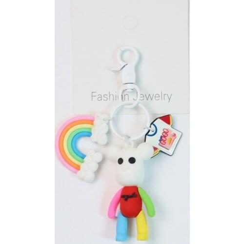 Creativity Silicone Violent Bear Keychains Cute Gift Key Chain Car Bags Pendant Accessory Key Ring Boyfriend Gift Wholesale