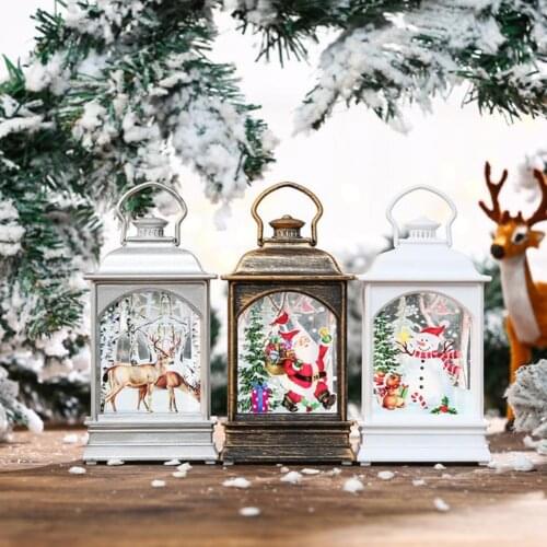 Santa Claus Lamp Eco-friendly Cartoon Design Plastic Glowing Santa Claus Ornament Supplies LED Christmas Decoration Light