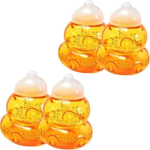 4 Pack Wasp Trap and Hornet Trap Yellow Jackets Bee Catcher, Reusable Hanging Or Tabletop Outdoor
