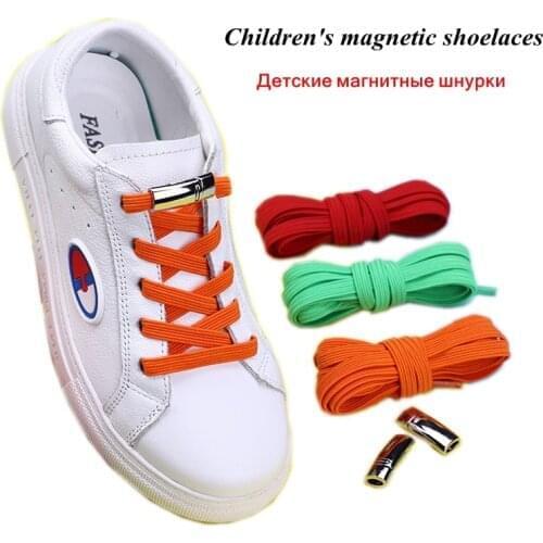 Magnetic elastic laces child shoe laces no tie kids elastic shoelaces quick lazy rubber laces for sneakers 15 color length 100cm