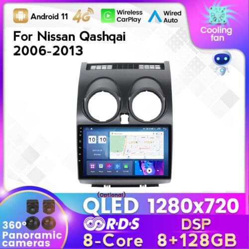 MEKEDEAndroid 10 4G WiFi For Nissan Qashqai 1 J10 2006-2014 Car Radio 6G+128G RDS DSP IPS GPS Navigation Multimedia Video Player