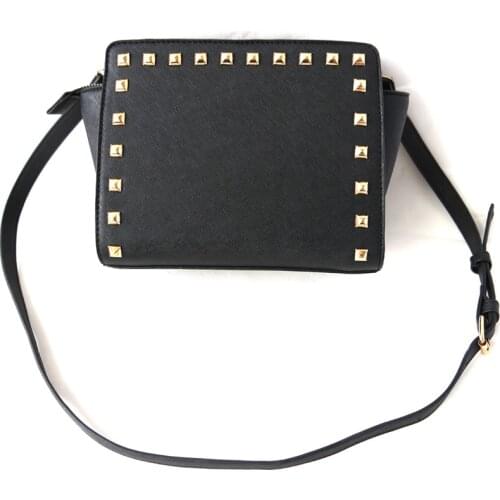 MICKY KEN new handbag cross grain PU leather black shoulder Messenger bag casual rivet bag ladies mini square bag Bolsa de mujer