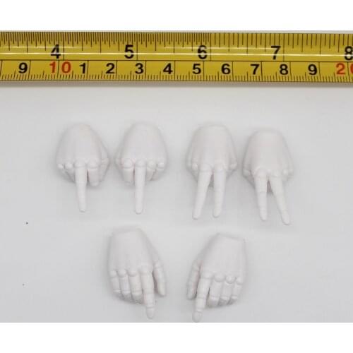 Mnotht White/Black Male Soldier Glove-Hand Model for 1/6 Scale Action Figure DIY Toys