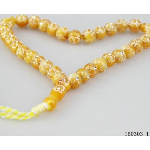 12mm Muslim Rosary Islamic Prayer Beads Tasbih Pendant 33 Beads Allah Mohammed Rosary for Women Men Strand Bracelets Dubai Arab