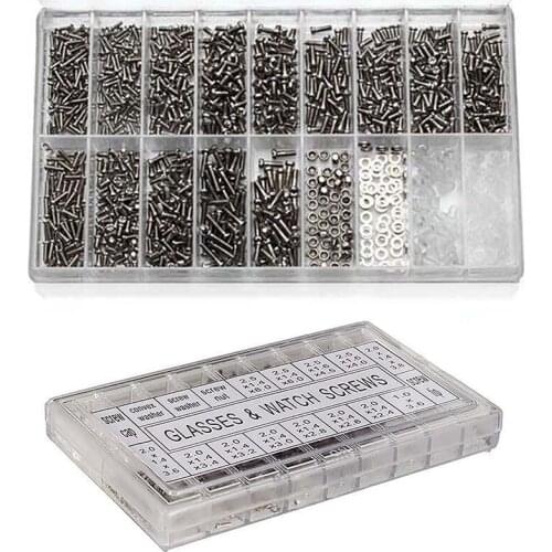 Glasses Accessories Parts Set Sunglass Small Screws Eyewear Screw Driver Flat Washers Assortment Kit With Box Screw Driver Set