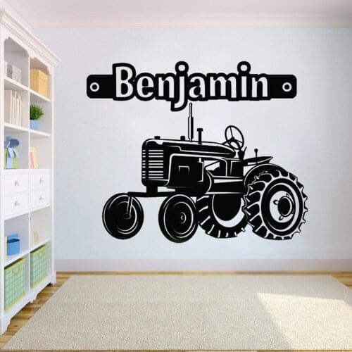 Custom name Tractor Decal Farm Tractor Name Wall Mural Art Decal Boy Tractor Name Vinyl Decals for Nursery/ Bedroom decor HY882