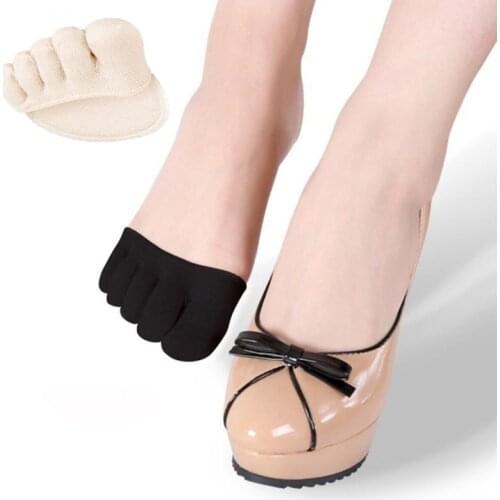 High Heels Socks Invisible Forefoot Women Cotton Sponge Silicone Socks Anti-slip Lining Heelless Liner Sock Cushion Foot Pad
