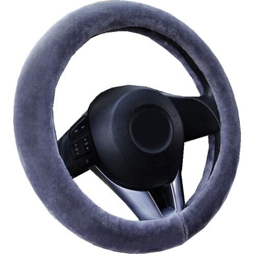 Auto Car Truck Bus Plush Soft Steering Wheel Cover Winter Warm For Diameters 36 38 40 42 45 47 50CM Braid on the Steering wheel
