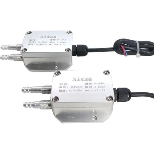 QDF70B Differential Pressure Transmitter Micro Differential Pressure Sensor Air Wind Pressure Transducer 4-20mA,DC24V