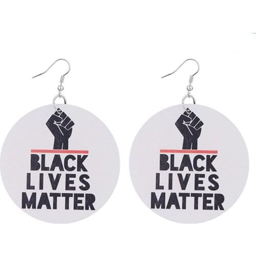 Queen Wood Africa Map Black Lives Matter Beautiful Women Earrings Hiphop Party African Afro Jewelry Wooden DIY Club Accessory
