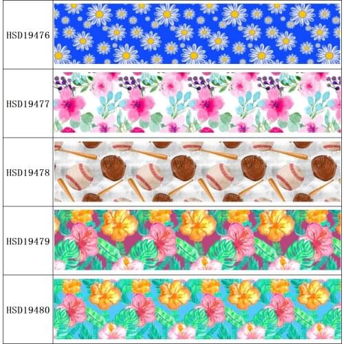 22MM 25MM 38MM 50MM 75mm Printed Pattern on Grosgrain Ribbon for diy ribbon