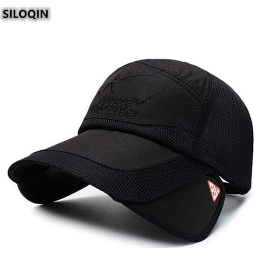 SILOQIN Unisex Sunscreen Quick-drying Baseball Cap Oversized Sun Visors Mesh Breathable Fishing Caps Adjustable Size Brands Hat