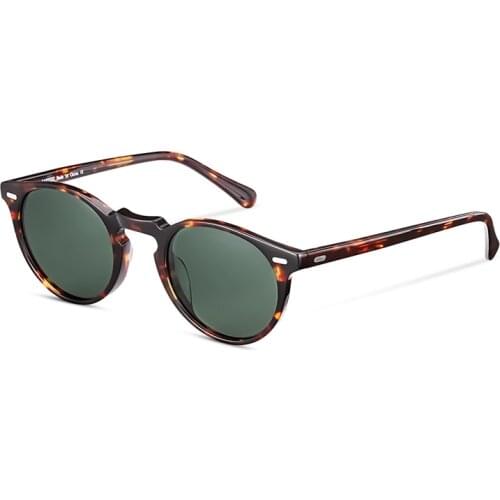 Retro Round Polarized Sunglasses For Men and Women Vintage Driving Outdoor Gregory Peck Sun Glasses With Case