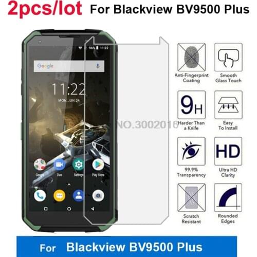 2Pcs Glass For Blackview BV9500 Plus Tempered Glass 9H Protective Smartphone Film For Blackview BV9500Plus 5.7" Screen Protector
