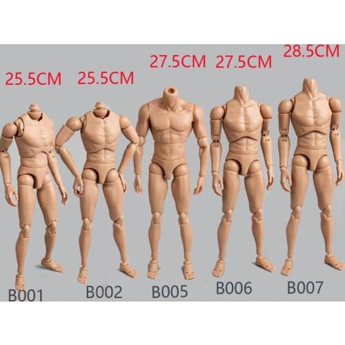 1/6 Scale Narrow Shoulder Caucasian Male Body Model B001 B002 Upgrated Version For 12" Body Figure