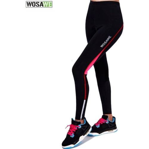 WOSAWE Cycling Pants Bicycle Tights Sportswear Women Bike Riding Cycling Clothing Padded Tight Pants Trousers Ciclismo Bicicleta