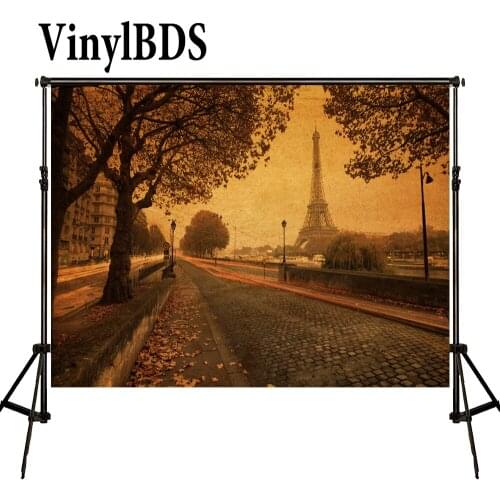 VinylBDS City Streets Wedding Photo Eiffel Tower Backdrop Vintage Photography Backdrops Photo For Studio Custom