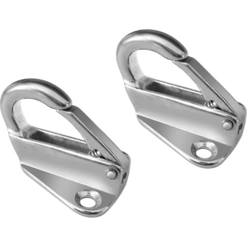 2 Pieces Marine Grade 316 Stainless Steel Snap Type 43mm Fender Hook for Boat, Ship, Yacht, Sail