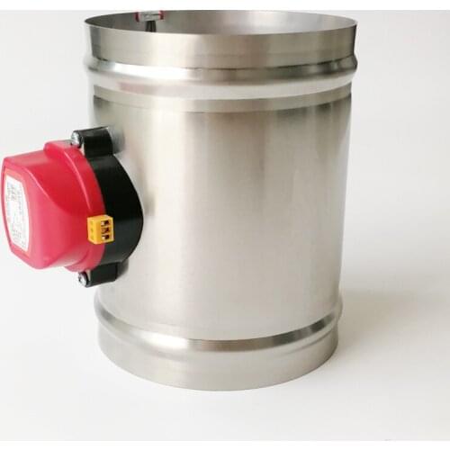 250mm Stainless Steel Electric Air Dampers For Ventilate Pipe Smoke Pipe or Air Fresh DC12V DC24V AC24V AC220V For Option