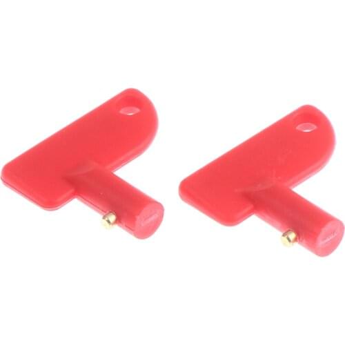 2x Red Mini Battery Cut Off Kill Isolator Switch Spare Keys For Marine Auto Boat Truck