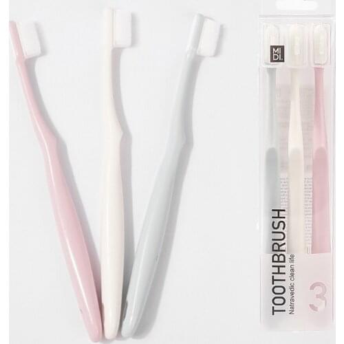 3Pc Adult Travel Toothbrush Set Portable Home Soft Environmental Ultra-fine Soft Health Tooth Brush For Oral Care Teeth Cleaning