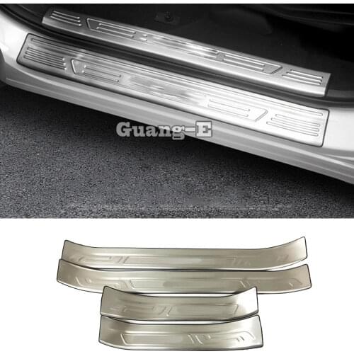 Car Plastic&Stainless Steel Door Cover Styling Stick Outside Threshold Pedal 4Pcs For Honda CRV CR-V 2017 2018 2019 2020