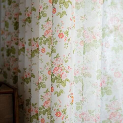 American-style Floral Curtains For Living Room Study Para Salon Cortinas Rideau шторы фатин Nordic Minimalist Modern Roses Cloth