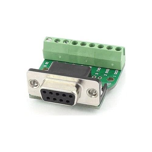 DB9 D-SUB Female Adapter Plate RS232 to 9P Terminal Breakout Board Signal Module