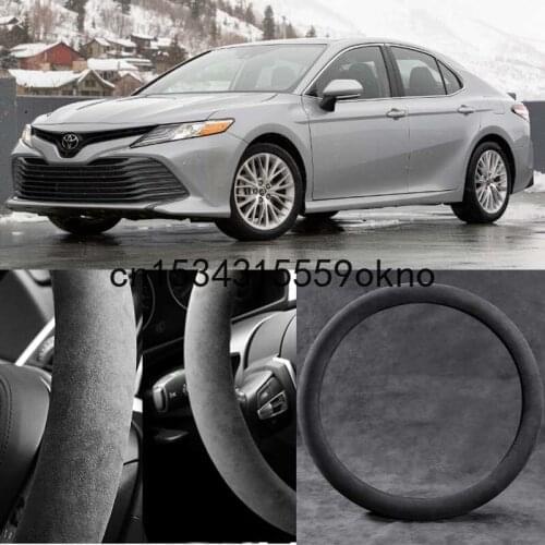 For Toyota Camry 2010-2021 Black Alcantara Suede Car Steering Wheel Cover Car Accessories